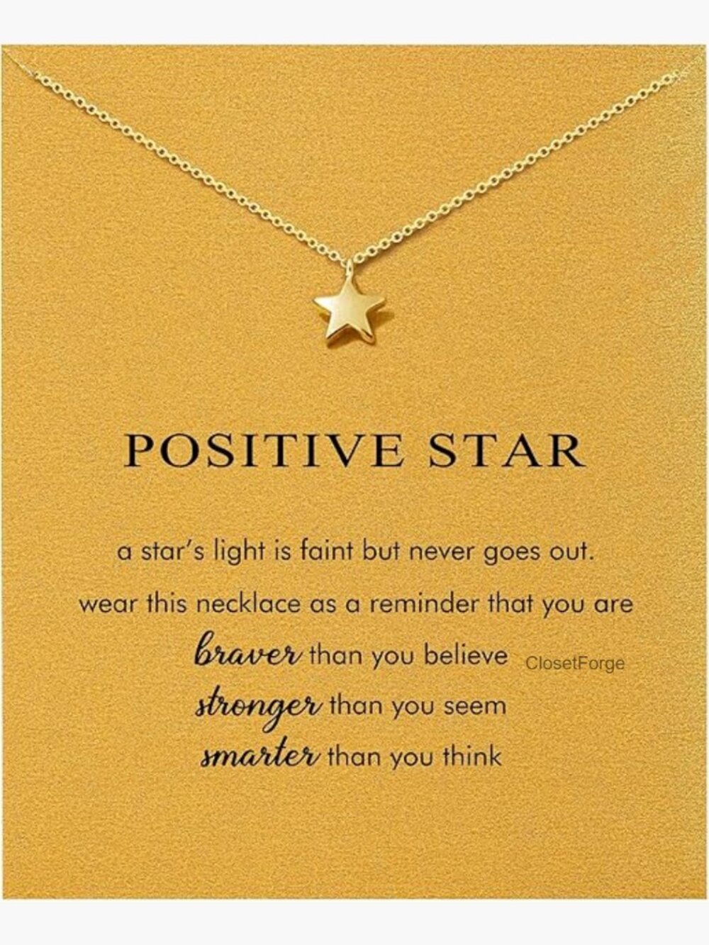 14K Gold Plated Pendant Necklace with Star Motif Adjustable 18.5"